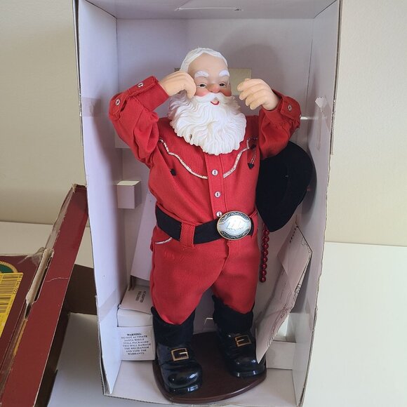 Rockin Jolly Rock Santa Animated Figure In Box Tested Works Vintage Christmas - Picture 2 of 15